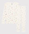 Girls' Snugfit Birds Print Ribbed Pyjamas MARSHMALLOW white/MULTICO white