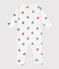 Babies' stripy heart-patterned cotton pyjamas MARSHMALLOW white/MULTICO white