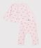 Babies' long 2-piece cotton outfit with a flower print BARELY pink/MULTICO