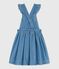 Children's cotton pinafore dress DENIM CLAIR blue