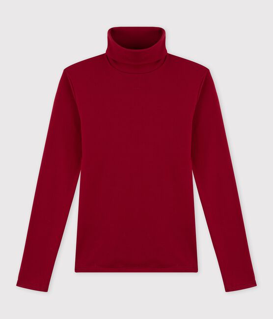 Women's Iconic Cotton Polo Neck SANGRIA red