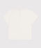 Babies' short-sleeved plain cotton T-shirt MARSHMALLOW blue/PORCELANA