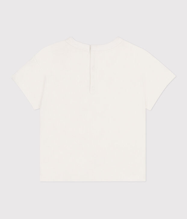 Babies' short-sleeved plain cotton T-shirt blue/blue