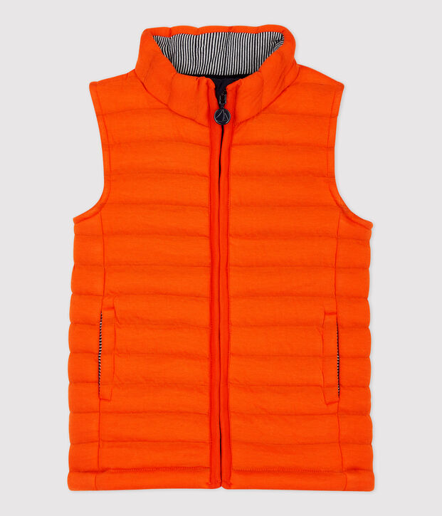Unisex Children's Quilted Tube Knit Jacket orange