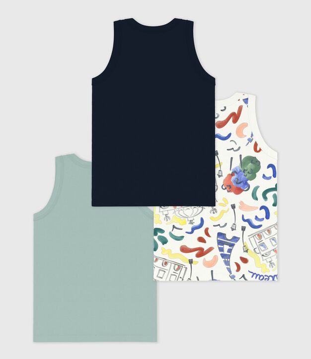 Pack of children's Opera print cotton tank tops multicolor