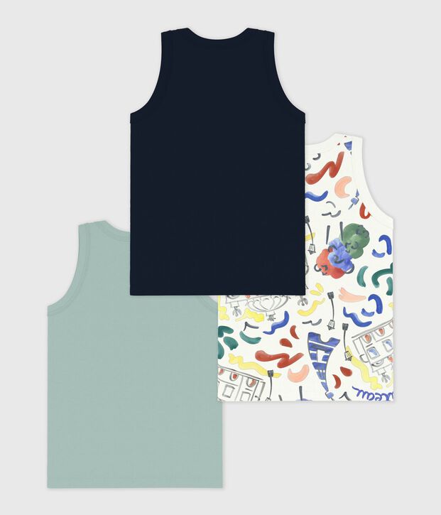 Pack of children's Opera print cotton tank tops multicolor