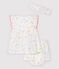 Baby Girls' Sleeveless Organic Cotton Poplin Dress with Bloomers and Headband MARSHMALLOW white/MULTICO white