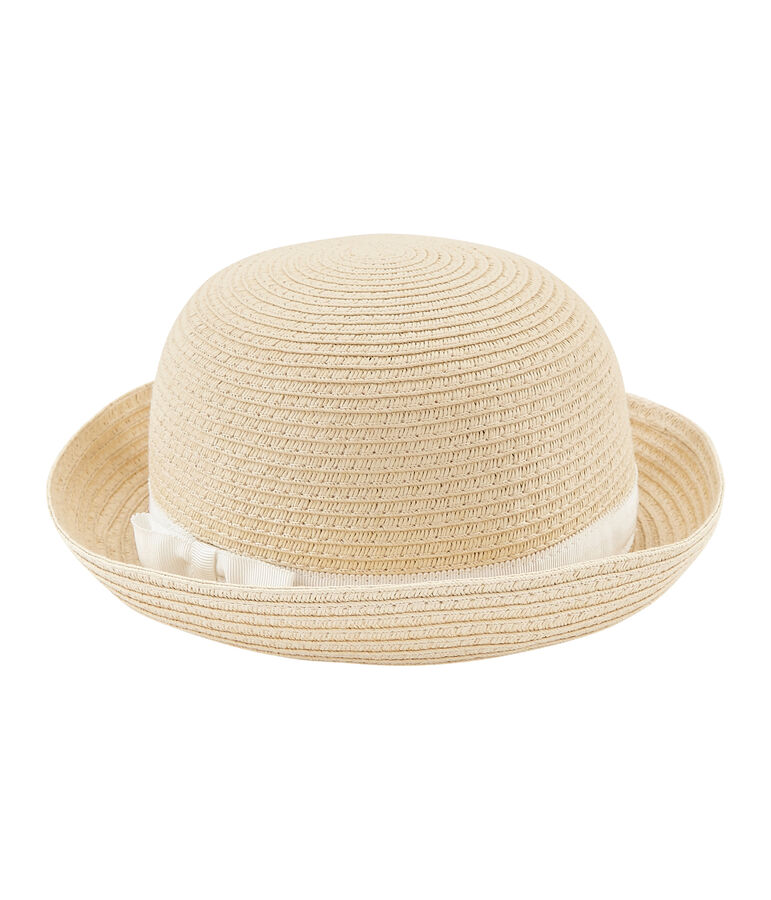 Straw hat for girls pink