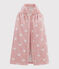 Babies' Heart Pattern Terry Bath Cape CHARME pink/MARSHMALLOW white