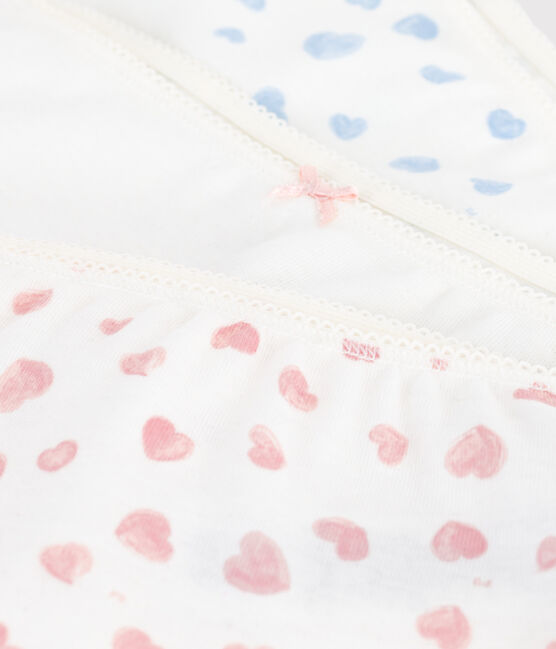Pack of heart-print cotton shorties for children variante 1