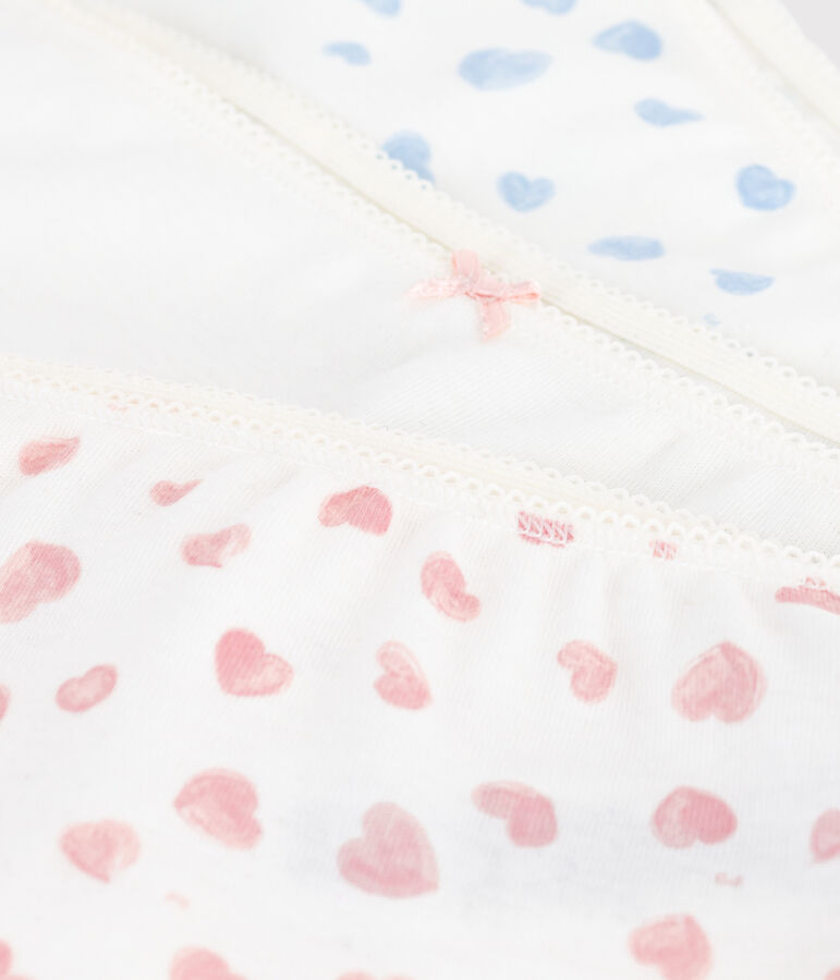 Pack of heart-print cotton shorties for children multicolor