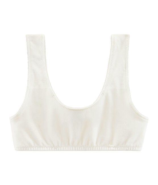 Girls' Padded Crop Top MARSHMALLOW white