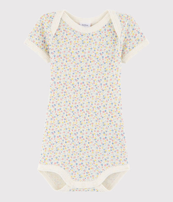 Baby Girls' Short-Sleeved Bodysuit MARSHMALLOW white/MULTICO white