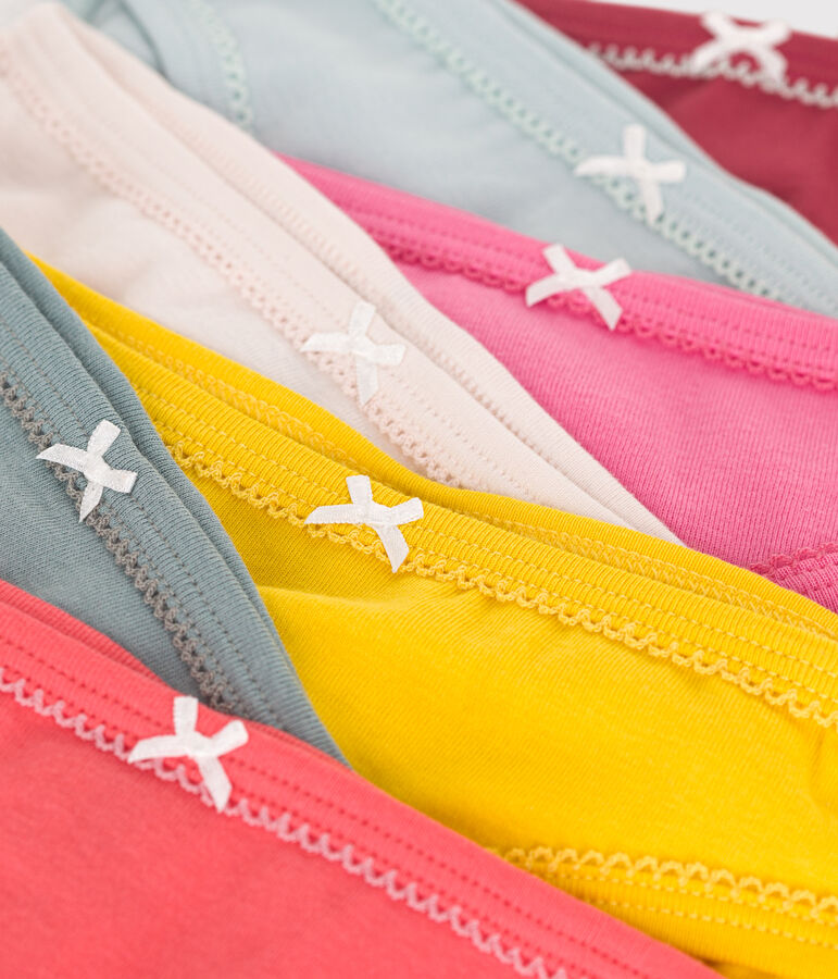 Children's plain cotton pants - 7-pack multicolor