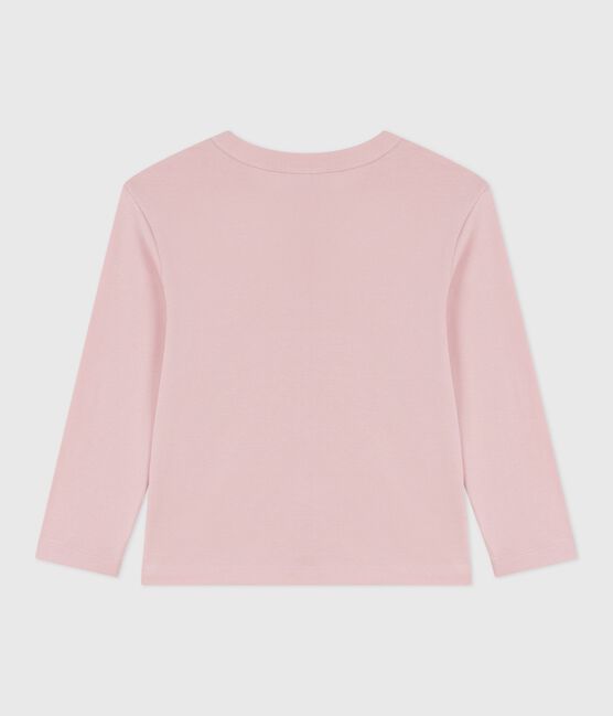 Children's long-sleeved plain cotton T-shirt JOLI pink