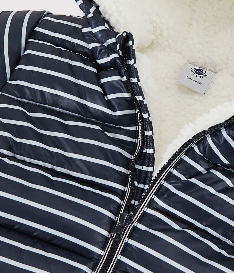 Babies' Quilted Down Jacket SMOKING blue/MARSHMALLOW white