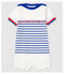 Baby Boys' Stripy Jersey Playsuit MARSHMALLOW white/SURF blue