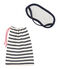 Set of sleep mask and drawstring bag in tube knit SMOKING blue/COQUILLE beige