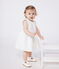 Babies' sleeveless white cotton broderie anglaise dress MARSHMALLOW white