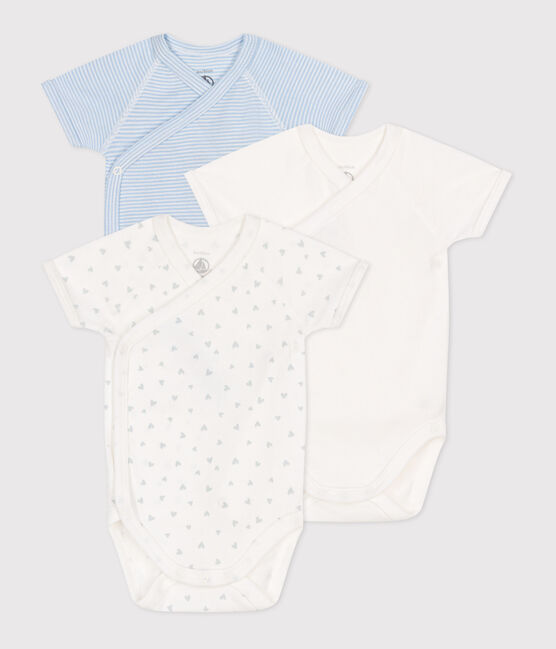 Babies' short-sleeved printed cotton wrapover bodysuits - 3-Pack variante 1