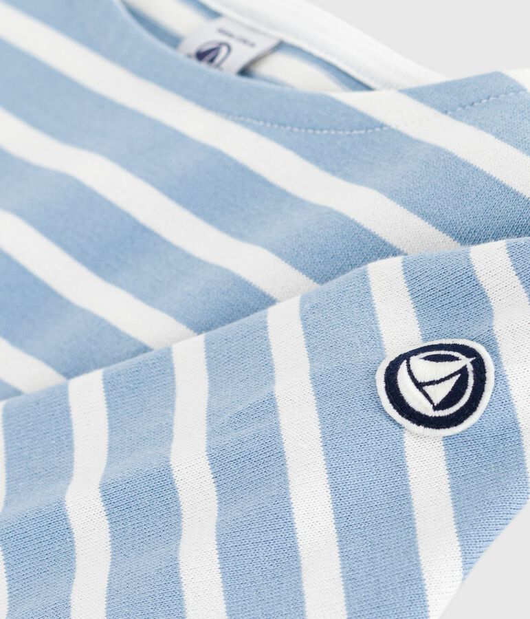 Children's cotton Breton top blue/ecru
