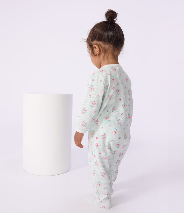 Babies' floral print cotton pyjamas white/multicolor