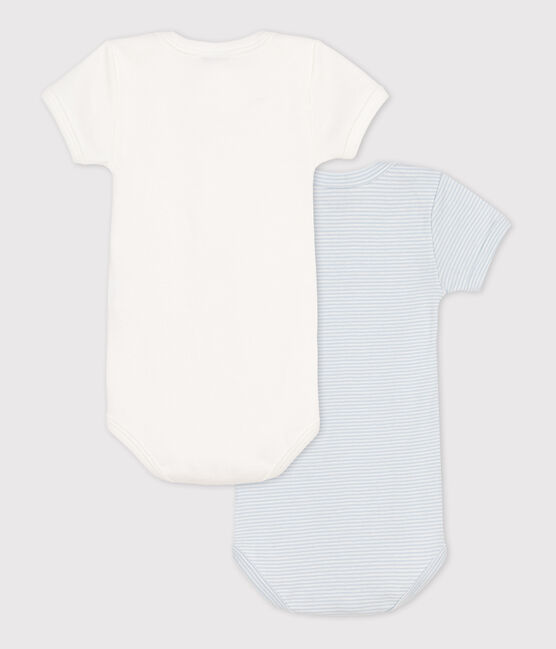 Babies' Short-Sleeved Pinstriped Cotton Bodysuits - 2-Pack variante 1