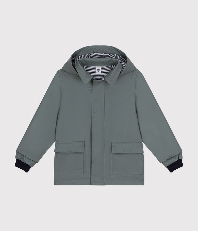 Children's unisex iconic recycled raincoat green