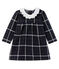 Baby Girls' Long-Sleeved Checked Dress CITY black/MULTICO CN white