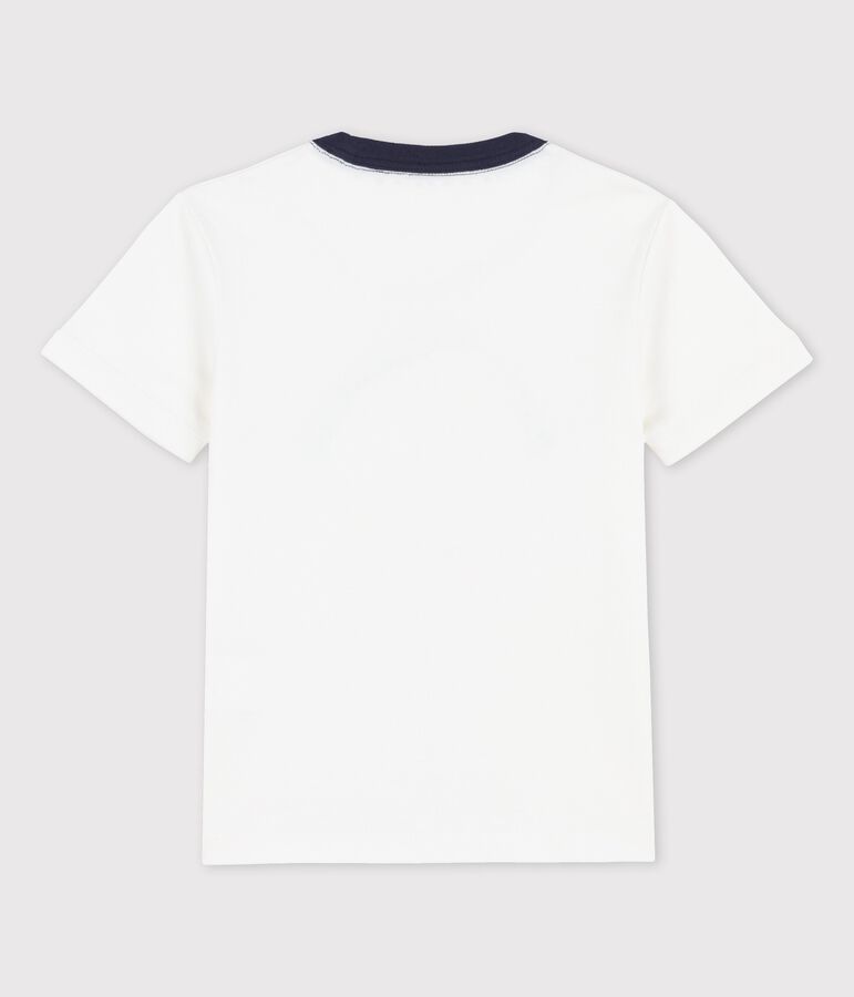 Boys' Short-Sleeved Cotton T-Shirt MARSHMALLOW white