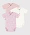 Pack of babies' short-sleeved printed cotton wrapover bodies multicolor