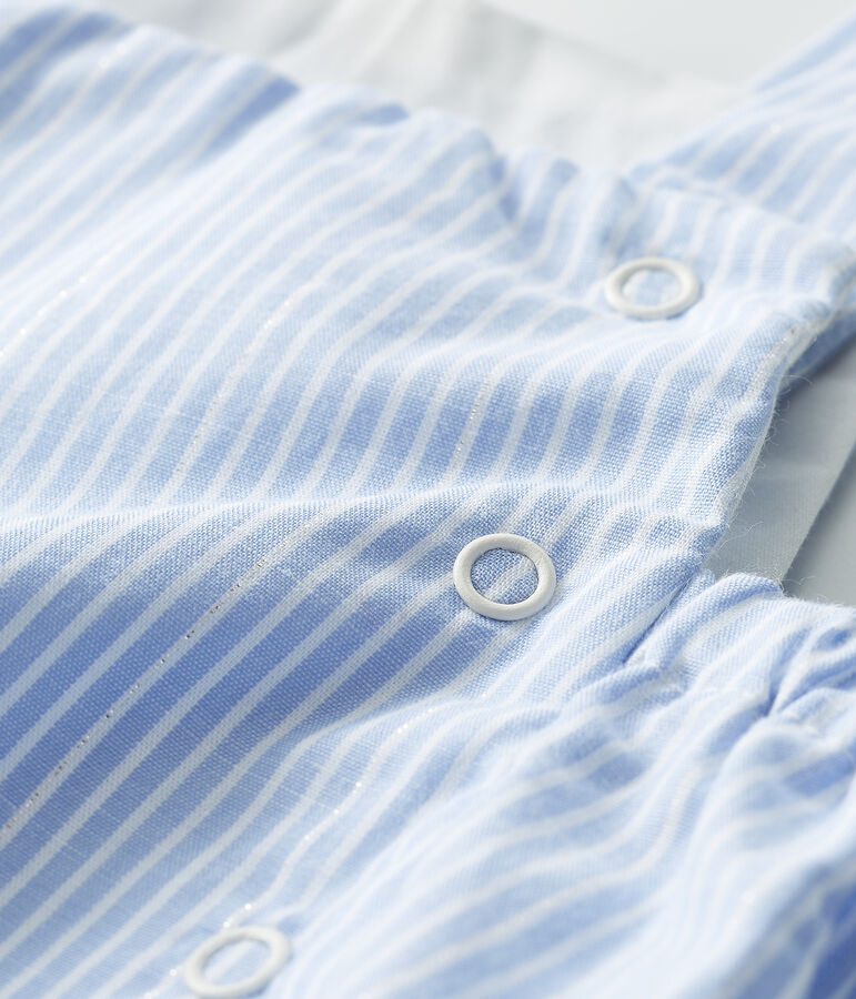 Unisex Baby's Striped Poplin Playsuit MARSHMALLOW white/MULTICO white