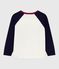Children's long-sleeved colourblock-printed cotton T-shirt MILK blue/SOIR
