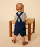 Babies' Short-Sleeved Slub Jersey T-Shirt AVALANCHE white/SMOKING blue