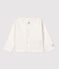 Babies' Organic Cotton 2x2 Rib Knit Cardigan MARSHMALLOW white