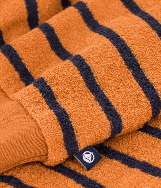 Babies' Striped Terry Sweatshirt ECUREUIL /SMOKING