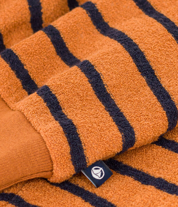 Babies' Striped Terry Sweatshirt brown/blue