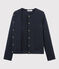 Women's Quilted Tube Knit Cardigan SMOKING blue