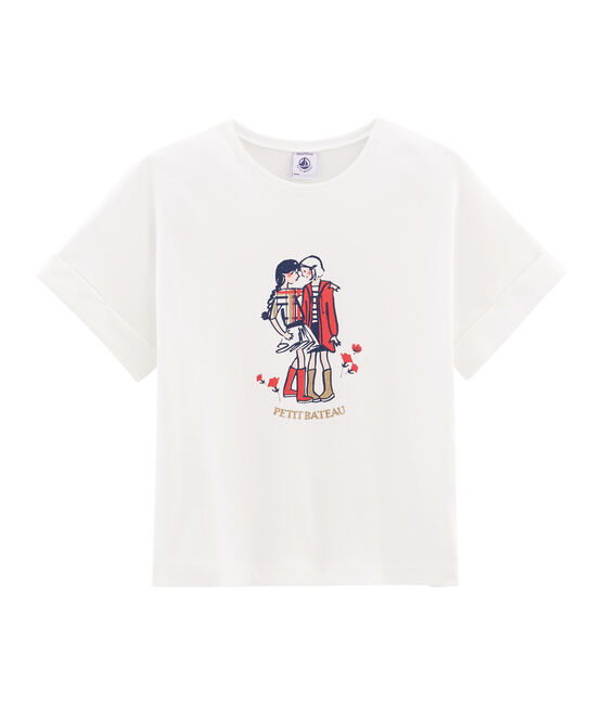 Girls' Short-Sleeved T-Shirt MARSHMALLOW white