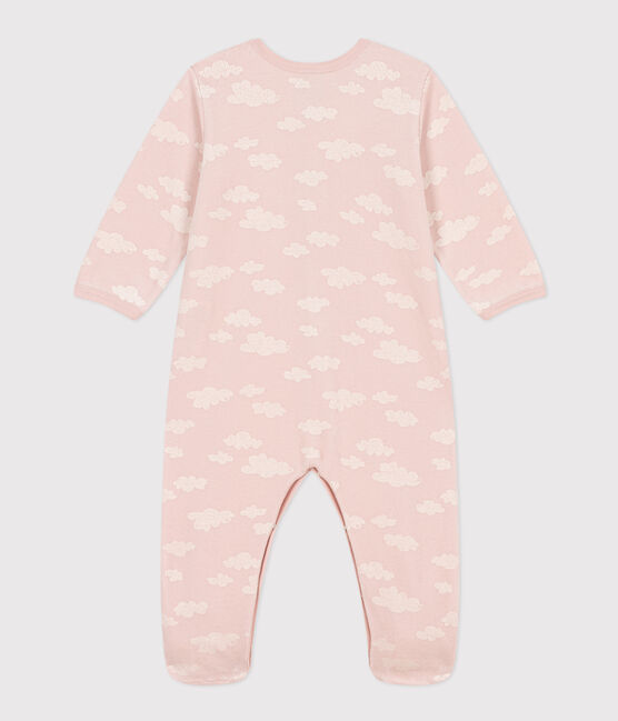 Babies' Cloud Patterned Velour Pyjamas SALINE /MARSHMALLOW