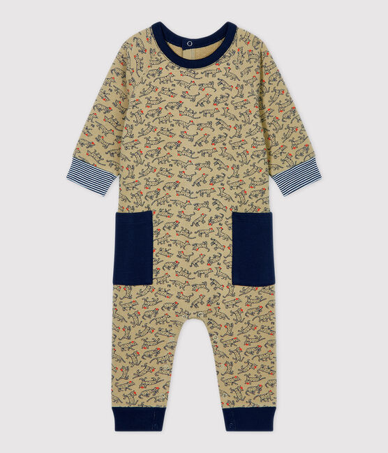 Babies' Fleece Jumpsuit JERRYCAN beige/MULTICO