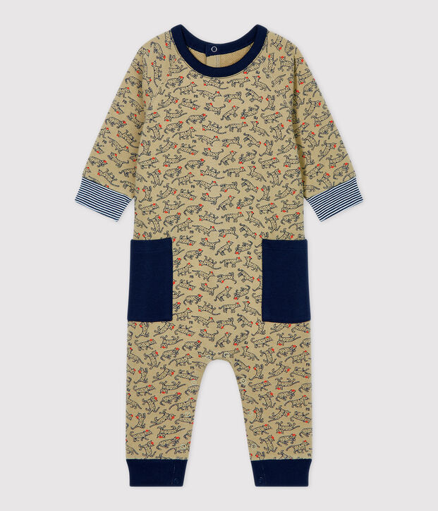 Babies' Fleece Jumpsuit beige/multicolor