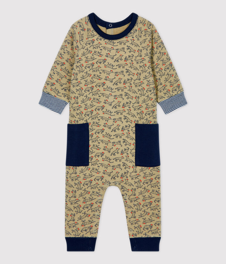Babies' Fleece Jumpsuit beige/multicolor