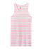 Women's vest top in heritage striped rib BABYLONE pink/MARSHMALLOW white