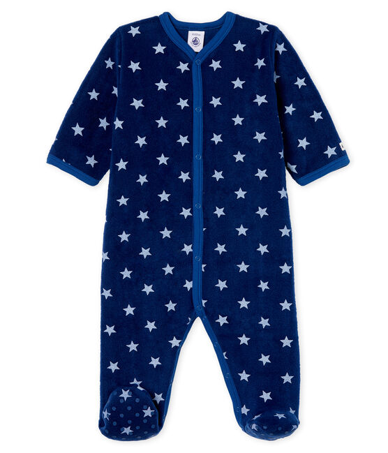Baby Boys' Fleece Onesie MEDIEVAL blue/MARSHMALLOW white