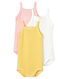 Baby Girls' Pastel Bodysuits with Straps - 3-Piece Set