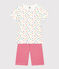Children's Short Cotton Pyjamas MARSHMALLOW white/MULTICO white