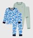 Pack of children's printed cotton pyjamas