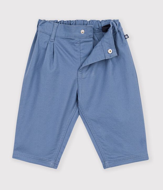 Babies' plain twill trousers blue
