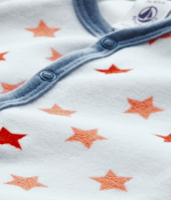 Baby boy star print sleepsuit FRAICHEUR blue/ORIENT orange/ORANGE